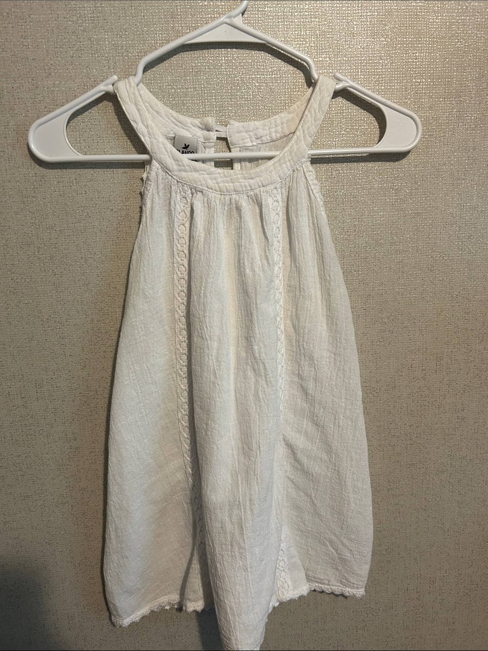 Lightweight White Halter Lace-Trim Camisole Top
